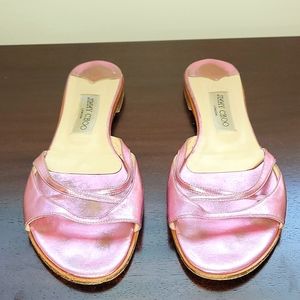 Jimmy Choo Metalic Pink Sandals, Size EU 39.5 / US 9.5